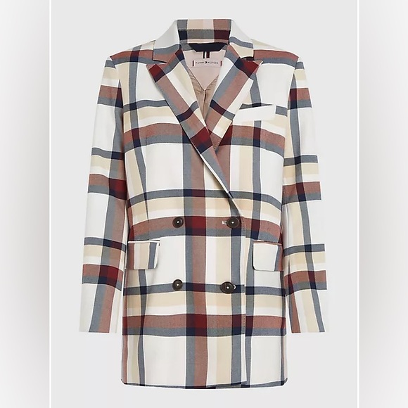 TOMMY HILFIGER - BOYFRIEND FIT DOUBLE-BREASTED BLAZER - SIZE 2 — used once - Picture 4 of 4